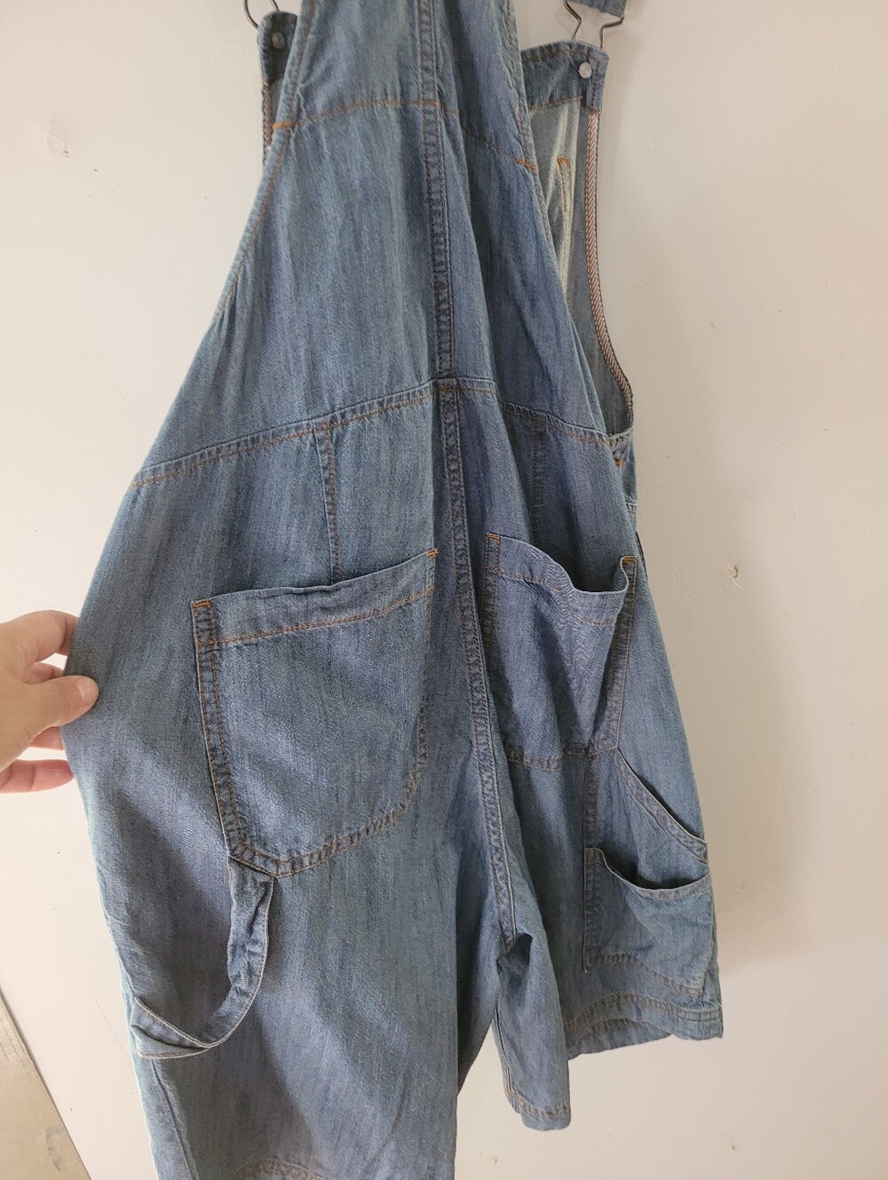 Wildfang S The Essential Chambray Blue Denim Shortalls - Picture 6 of 8